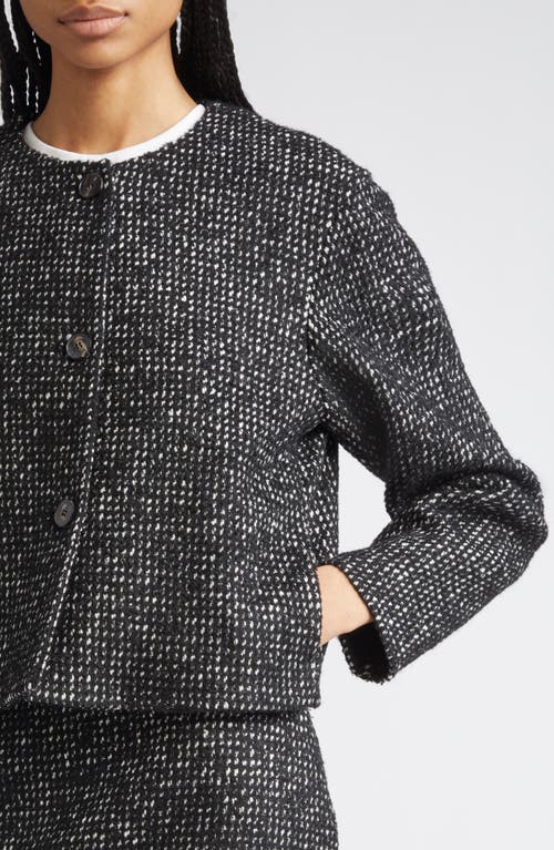 Lafayette 148 New York Bouclé Tweed Crop Jacket In Black