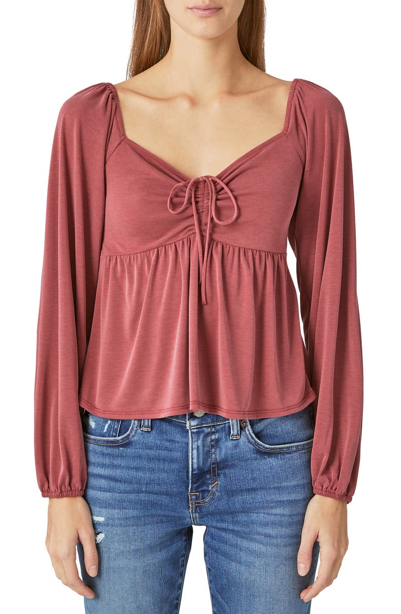 Lucky Brand Sandwash Babydoll Top, Main, color, 