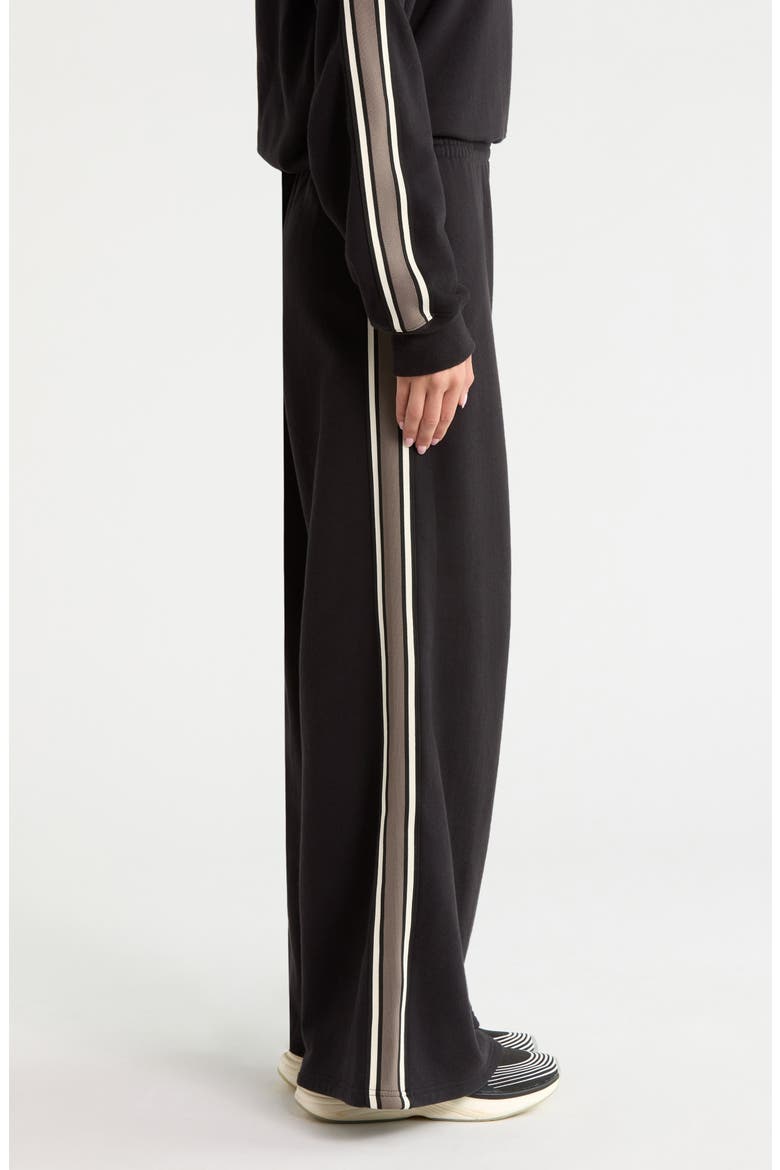 Dallas Wide Leg French Terry Pants, Alternate, color, BLACK/ LENTIL