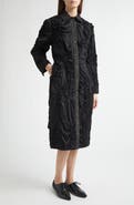 Meruert Tolegen Smocked Tailored Satin Cocoon Coat