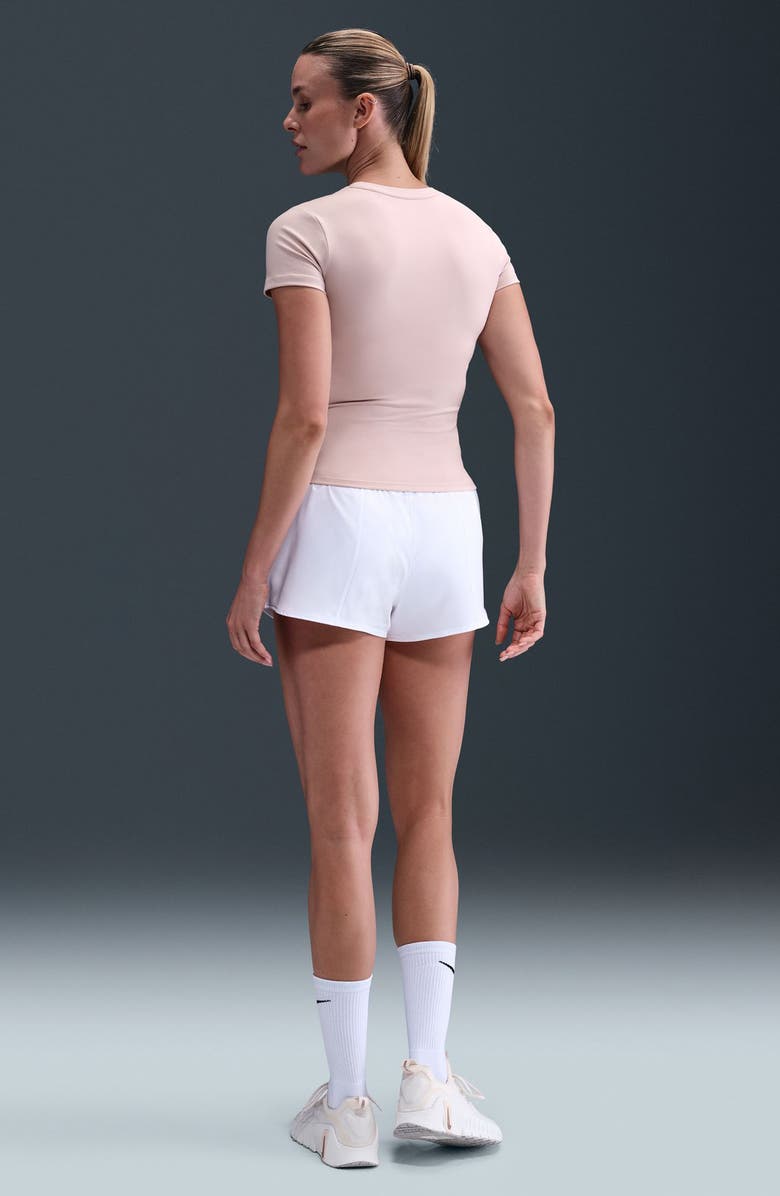 Nike One Dri-FIT Fitted Top, Alternate, color, Silt Red/ White