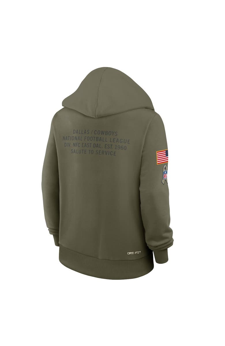 Nike Women's Nike Olive Dallas Cowboys 2025 Salute to Service Sideline Standard Issue Dri-FIT Hoodie, Alternate, color, Olive