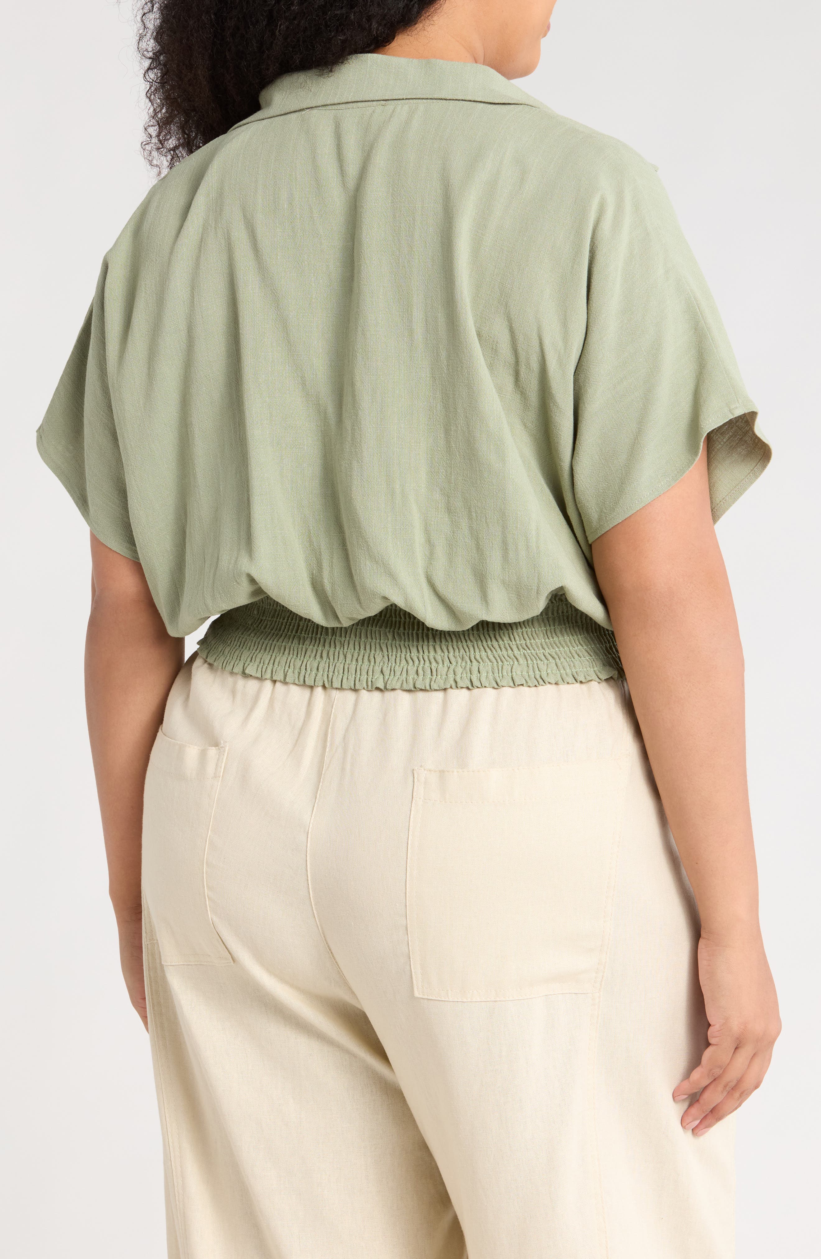 Collared Short Sleeve Crop Top - image 4