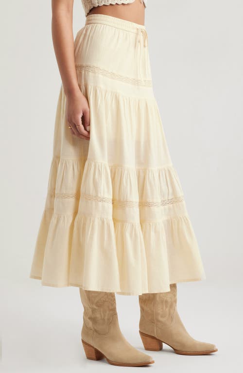 Bp. Tiered Cotton Maxi Skirt In Ivory Gleam
