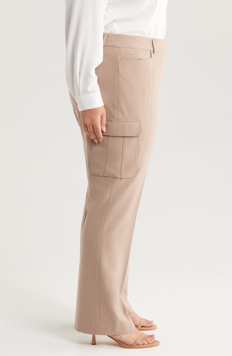 Tahari ASL Tailored Cargo Pants, Alternate, color, Latte