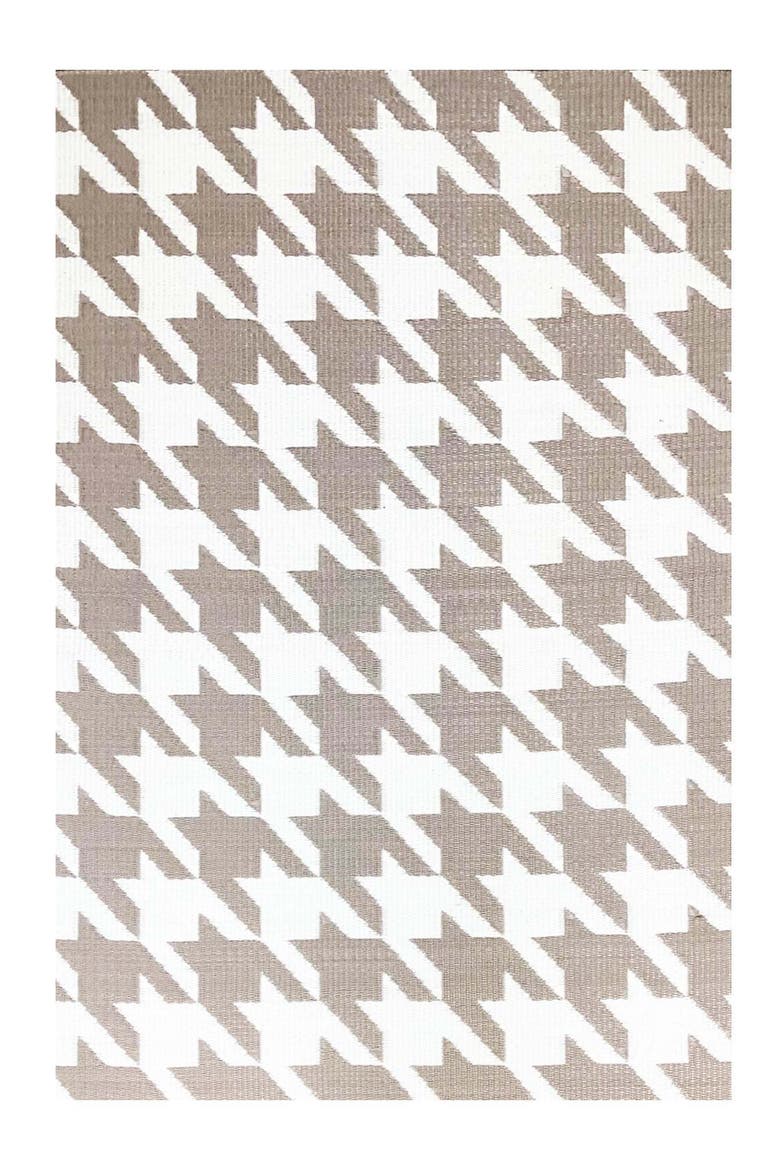 Houndstooth Sand & White Rug, Main, color, sand and white