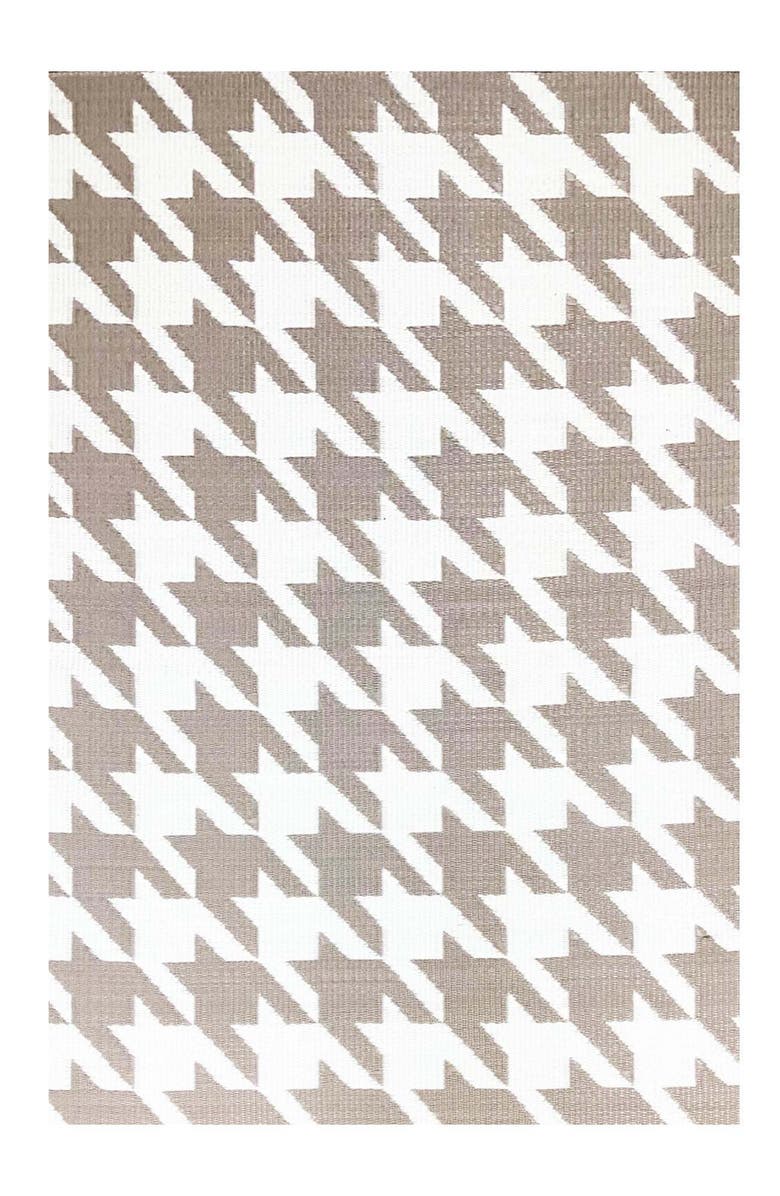 Mad Mats Houndstooth Sand & White Rug, Main, color, Sand And White