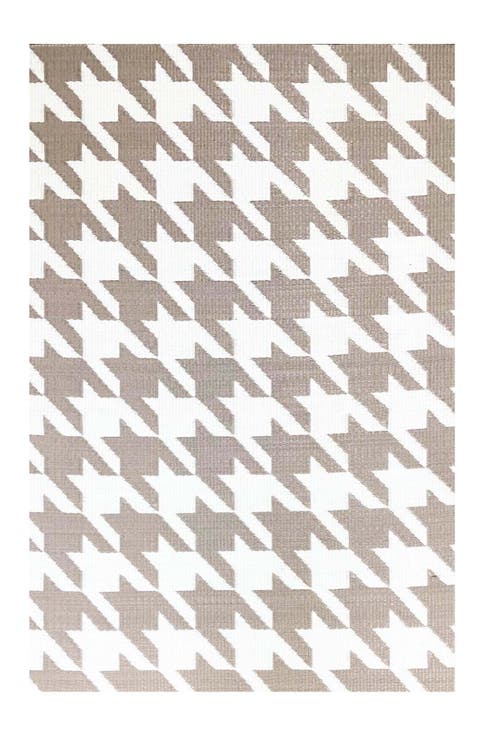 Houndstooth Sand & White Rug
