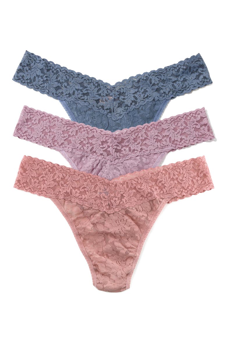 Holiday Cracker Assorted 3-Pack Original Rise Thongs, Main, color, APRICOT/WATER LILY/TOUR GUIDE