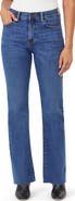 Kensie Savannah High Waist Raw Hem Flare Leg Jeans