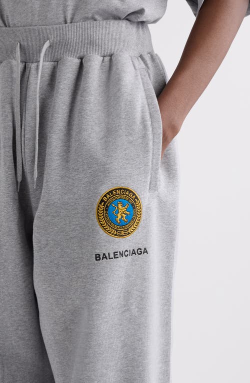 Balenciaga Wide Grey Uniform Merch Trousers In Gray