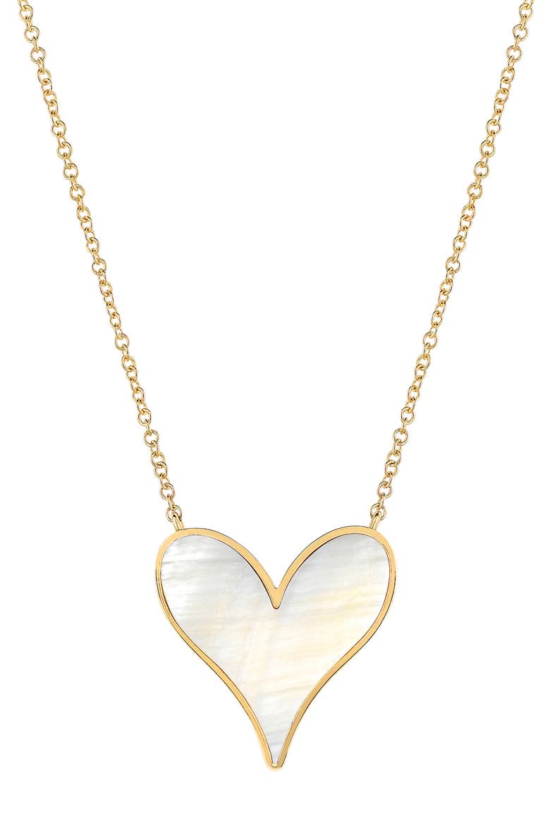 Love 18K Gold & Mother-of-Pearl 15mm Pendant Necklace, Main, color, PEARL/ 18K YG