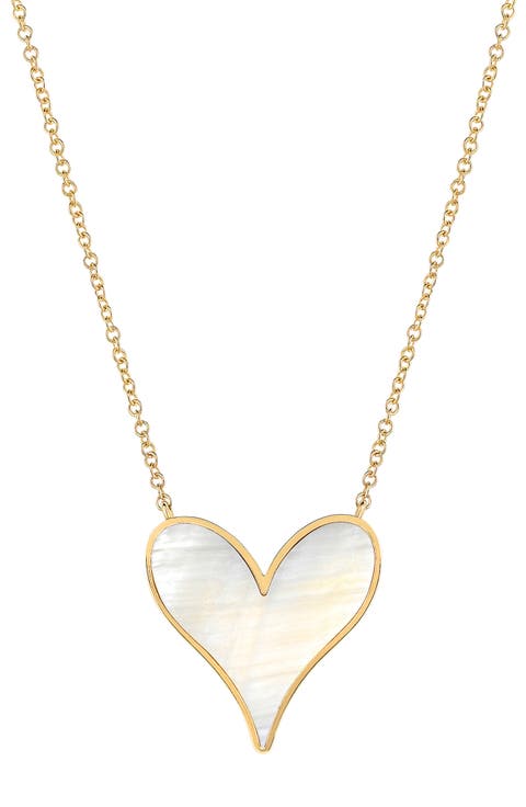 Love 18K Gold & Mother-of-Pearl 15mm Pendant Necklace
