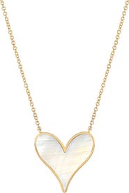 Roseate Love 18K Gold & Mother-of-Pearl 15mm Pendant Necklace