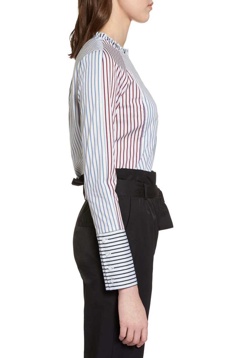 Halogen<sup>®</sup> Mixed Stripe Cotton Shirt, Alternate, color, 