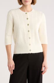 Sanctuary Short Sleeve Cable Stitch Cardigan