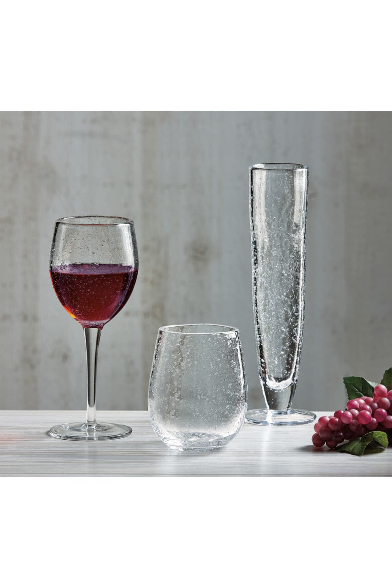 Bubble Tall Wine Glass Clear Drinkware for Everyday Use, Alternate, color, Clear