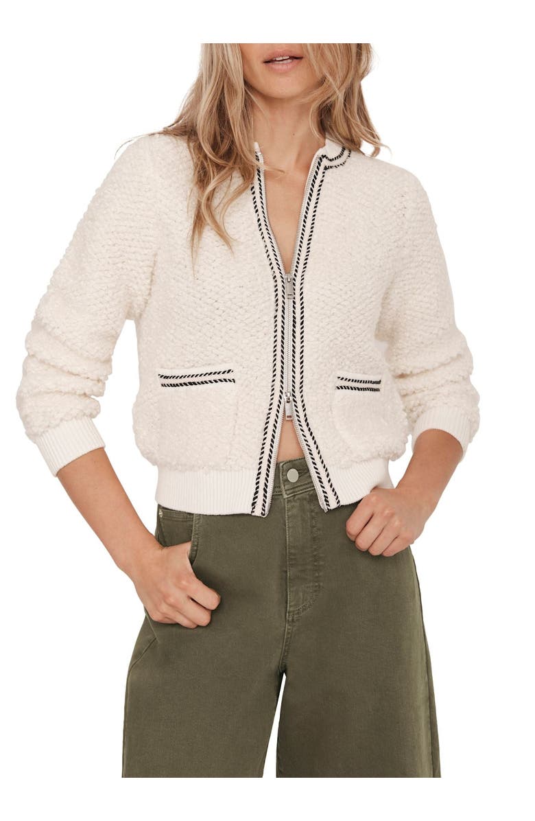 MINT VELVET Boucle Bomber Jacket, Main, color, Cream