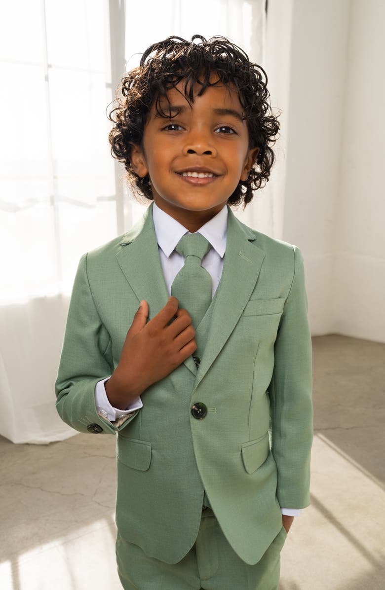 Peanut Butter Collection Kids' Osiris 5-Piece Slim Fit Suit, Alternate, color, Mint Green