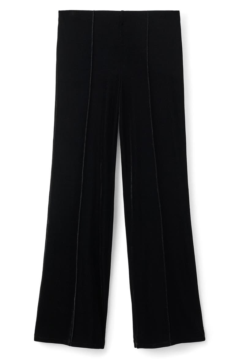 Mid Rise Velvet Pants, Main, color, BLACK