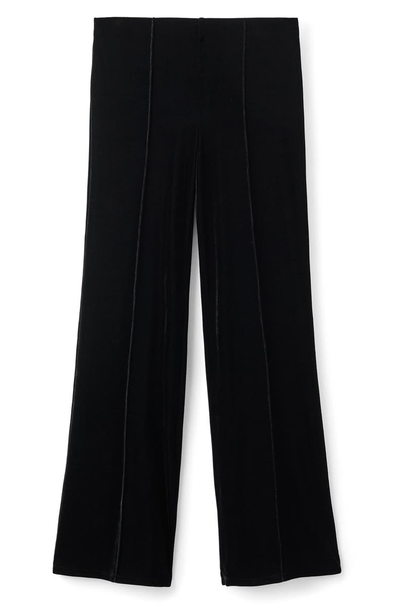 MANGO Mid Rise Velvet Pants, Main, color, Black