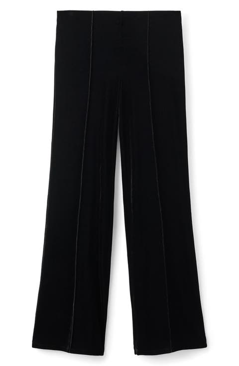 Mid Rise Velvet Pants