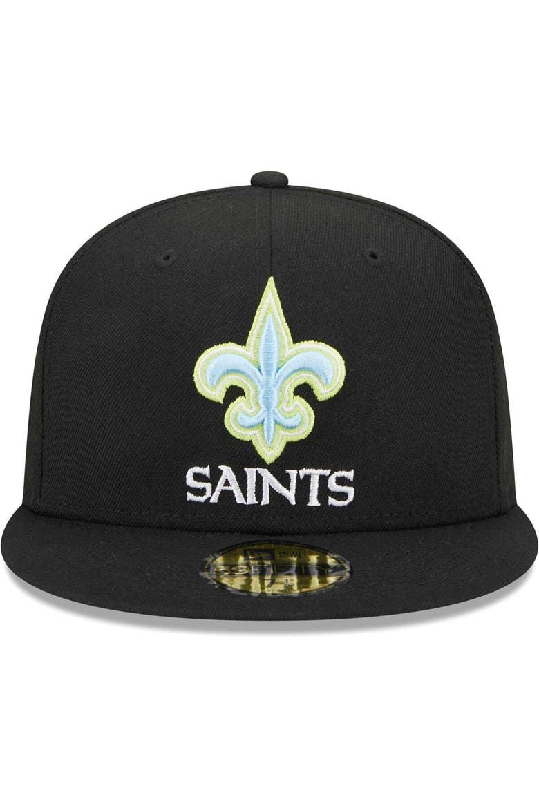 Men's New Era Black New Orleans Saints Multi 59FIFTY Fitted Hat, Alternate, color, Black