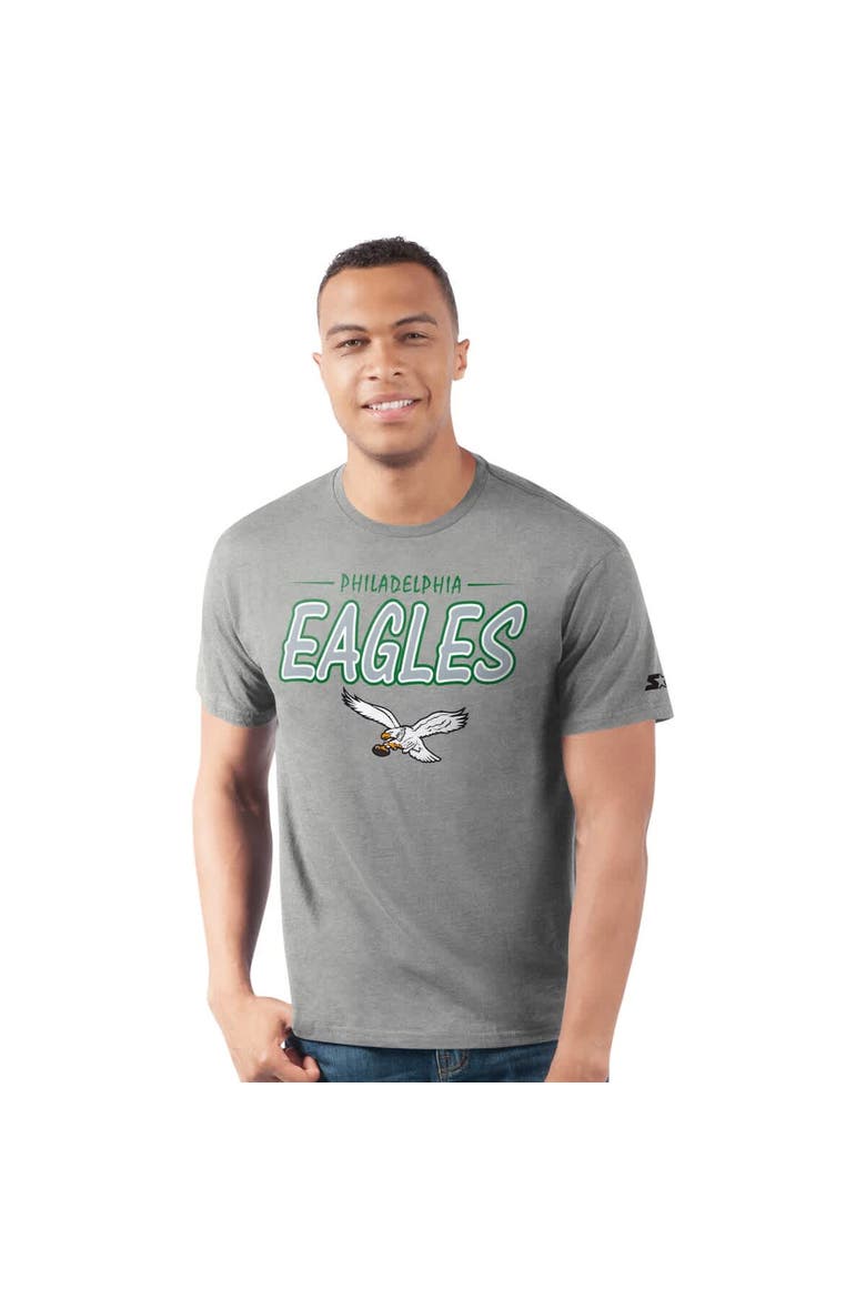 Men's Starter  Heather Gray Philadelphia Eagles Prime Time T-Shirt, Main, color, Heather Gray