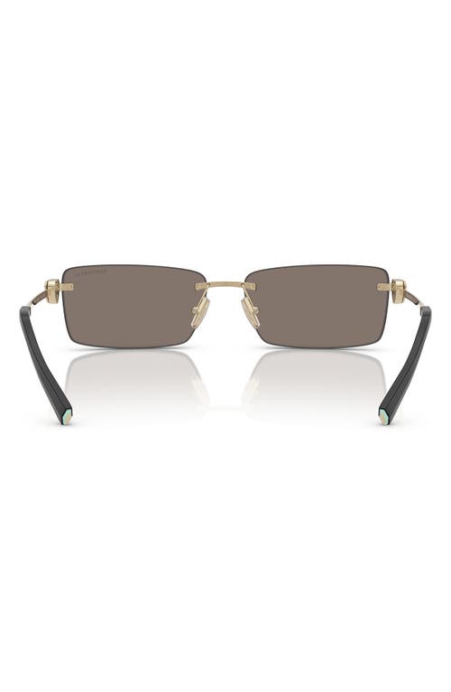 Tiffany & Co . 60mm Rectangular Sunglasses In Pale Gold