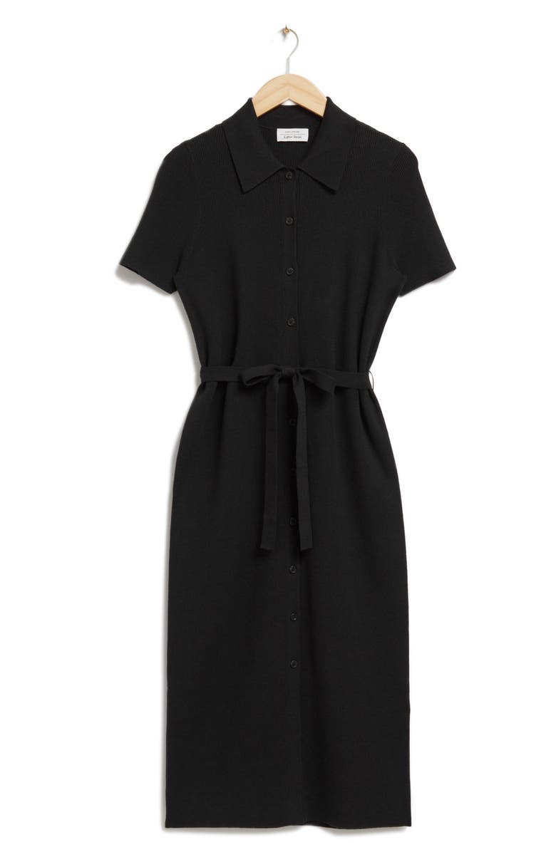 & Other Stories Lovely Tie Waist Knit Midi Dress, Alternate, color, 