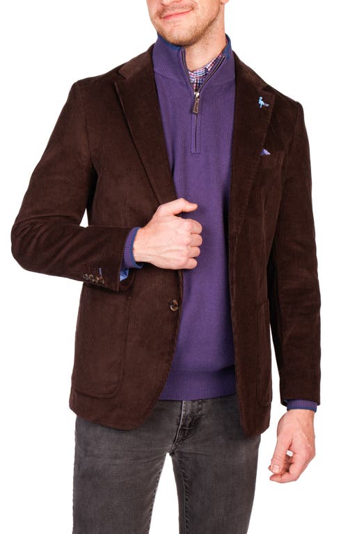 Tailorbyrd Modern Fit Solid Fine Wale Corduroy Sport Coat In Brown