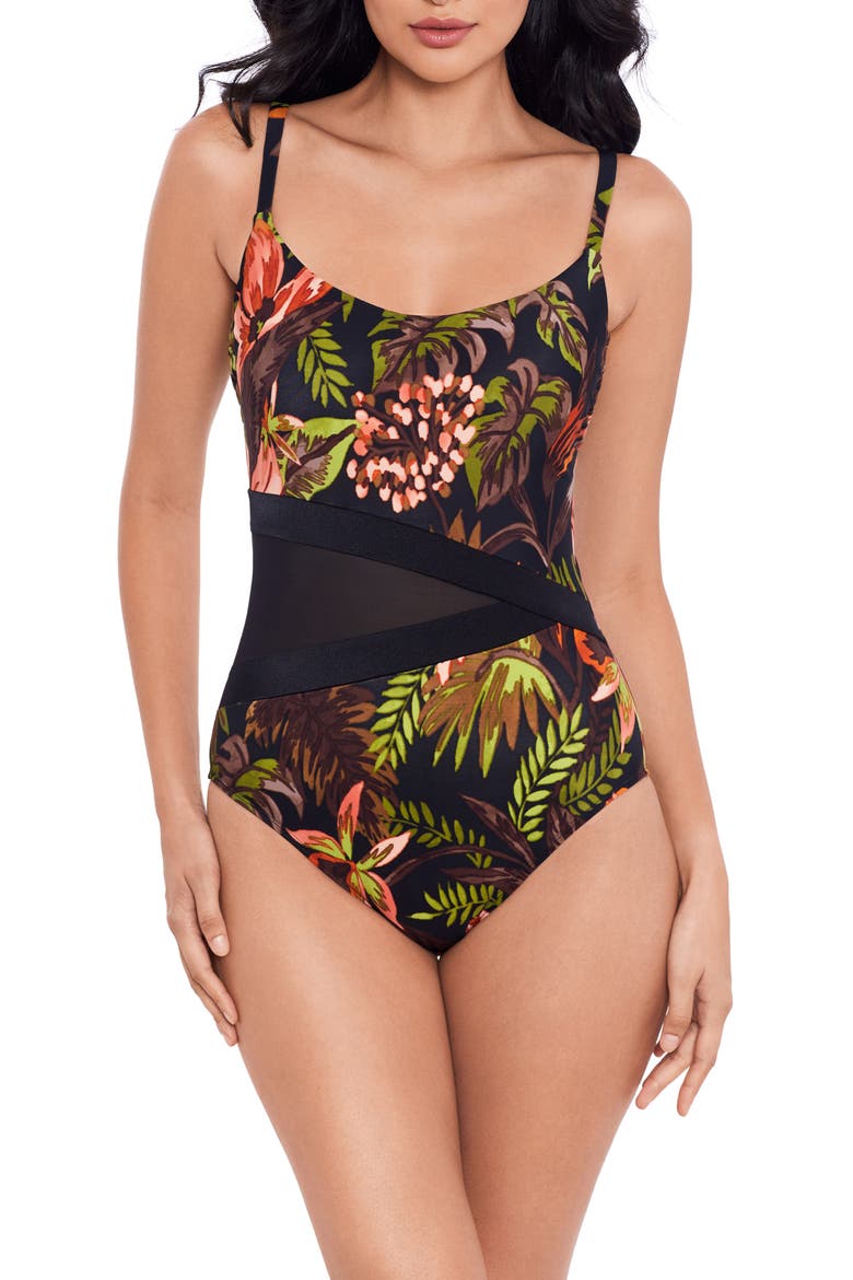 Botanico Lyra Underwire One-Piece Swimsuit, Main, color, BLM