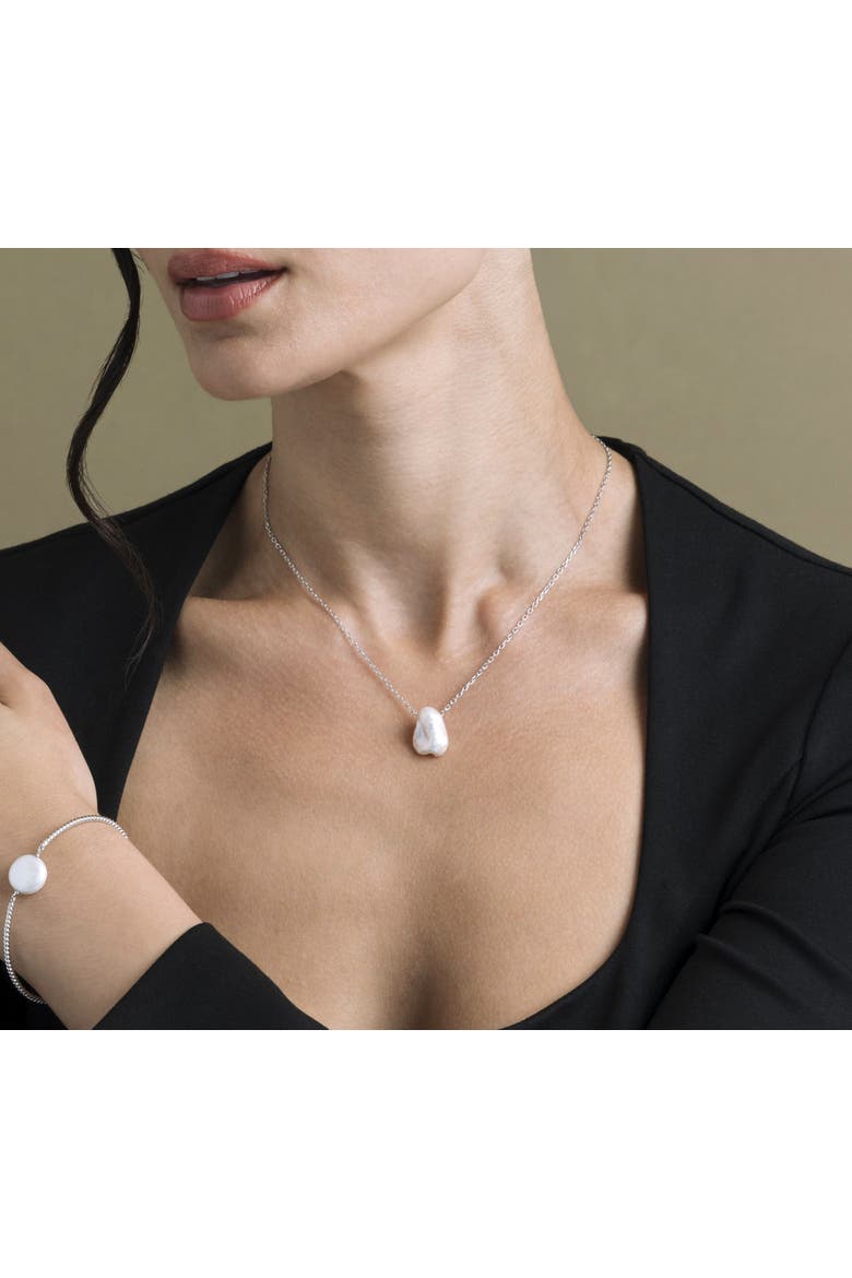 12mm White Freshwater Baroque Pearl Arlet Pendant, Alternate, color, White Pearl