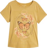 Lucky Brand Butteryfly Frame Graphic T-Shirt
