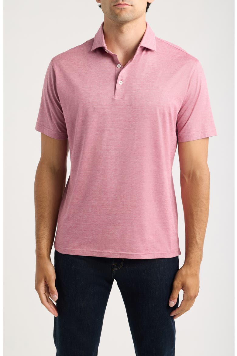 Crown Crafted Excursionist Flex Microstripe Polo, Main, color, RUBY DUSK