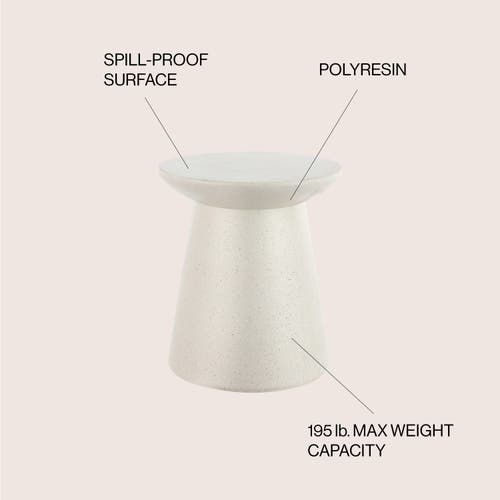 Jonathan Y Hollie 18" Minimalist Modern Drum Indoor/outdoor Accent Table Pedestal In Cream Terrazzo