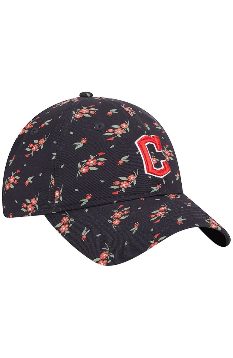 New Era Women's New Era Navy Cleveland Guardians Bloom 9TWENTY Adjustable Hat, Alternate, color,