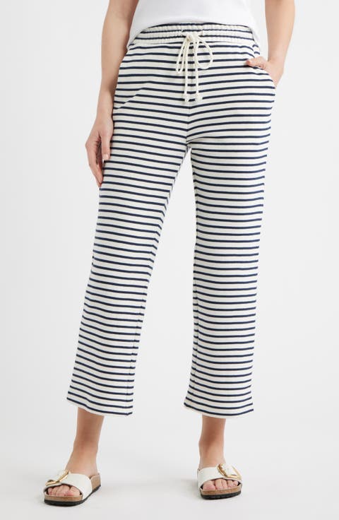 Cotton Blend French Terry Drawstring Pants