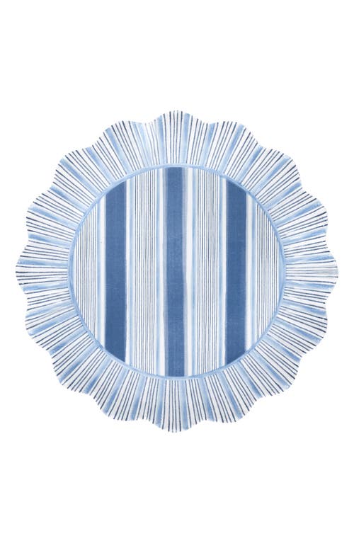 Juliska Cabana Stripe Melamine Dessert/salad Plate, Set Of 4 In Ocean