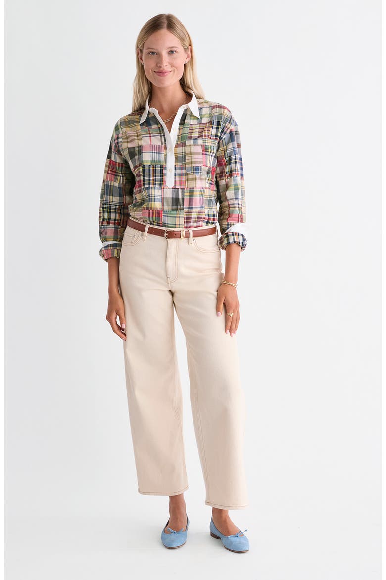 Birdie Patchwork Plaid Cotton Shirt, Alternate, color, MULTI PATCHWORK