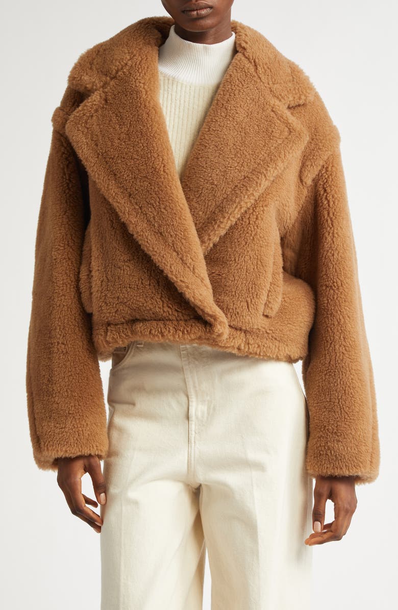 Max Mara Gardone Teddy Bear Icon Crop Jacket, Main, color,