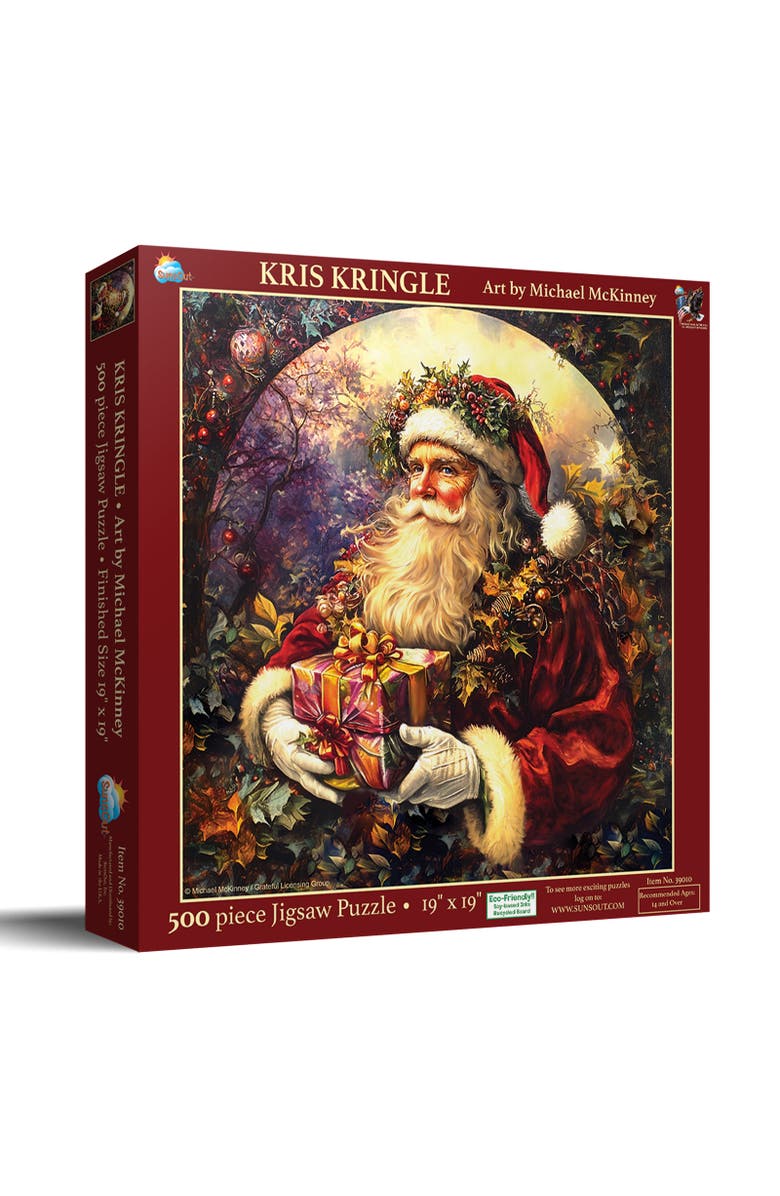 Sunsout Kris Kringle 500 piece Jigsaw Puzzle for Adults, Main, color, Multicolor
