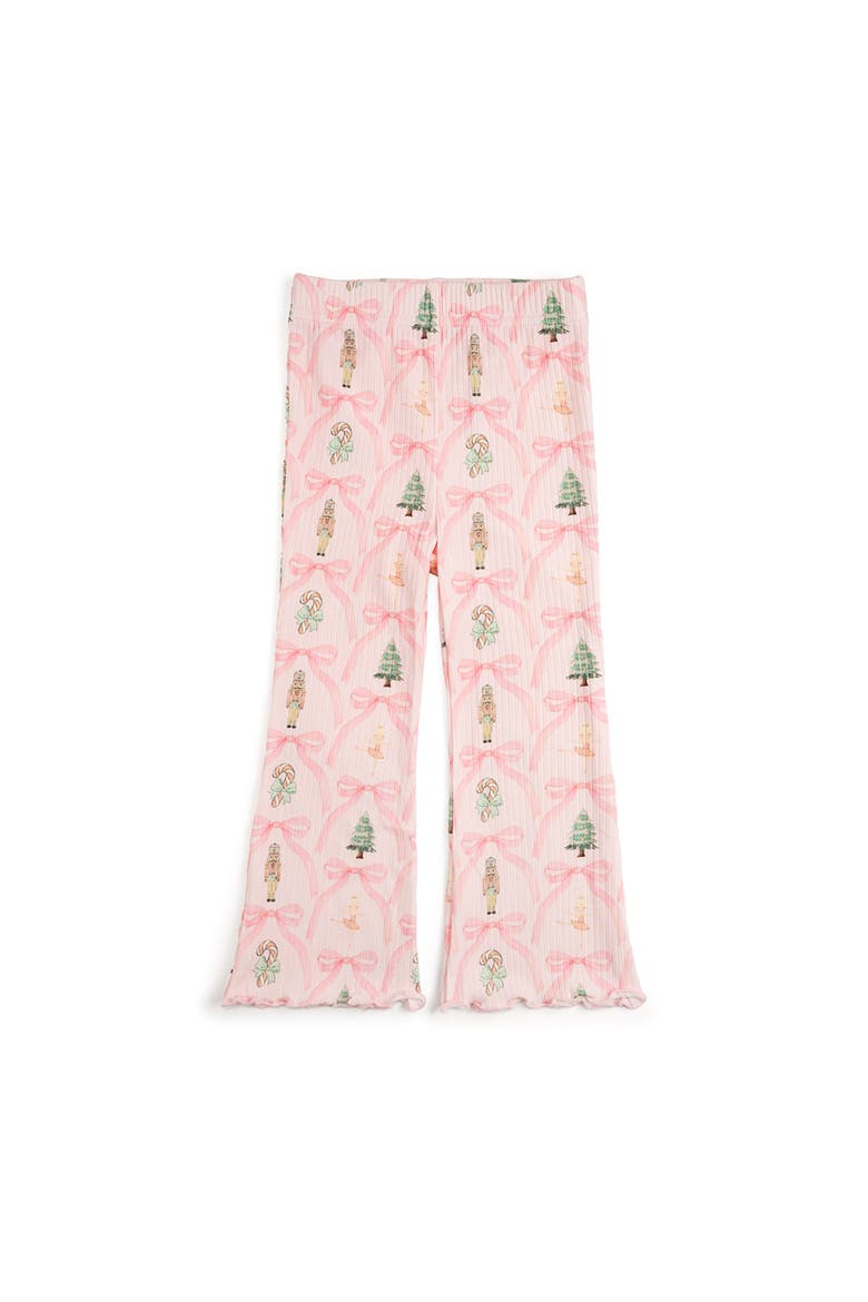 Nutcracker Trellis Christmas Flare Legging, Main, color, Ballet Pink