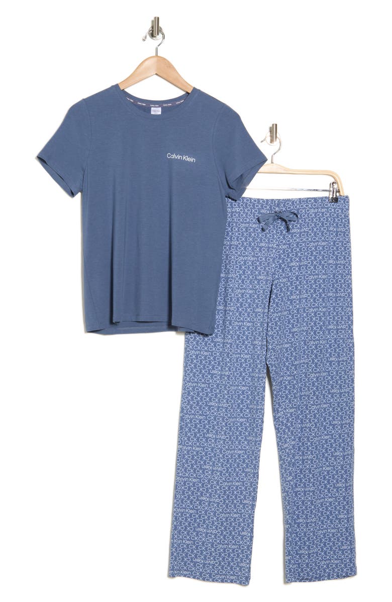 Calvin Klein Soft Slumber Short Sleeve Top & Pants Pajamas, Alternate, color, 