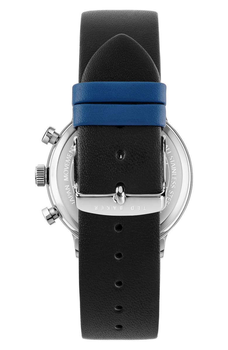 Ted Baker Cream Case Leather Strap Watch, 40mm, Alternate, color, Black
