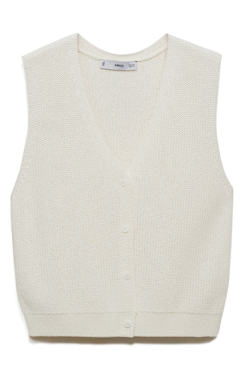 MANGO Open Knit Sweater Vest, Alternate, color, White
