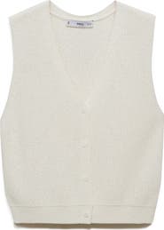 MANGO Open Knit Sweater Vest