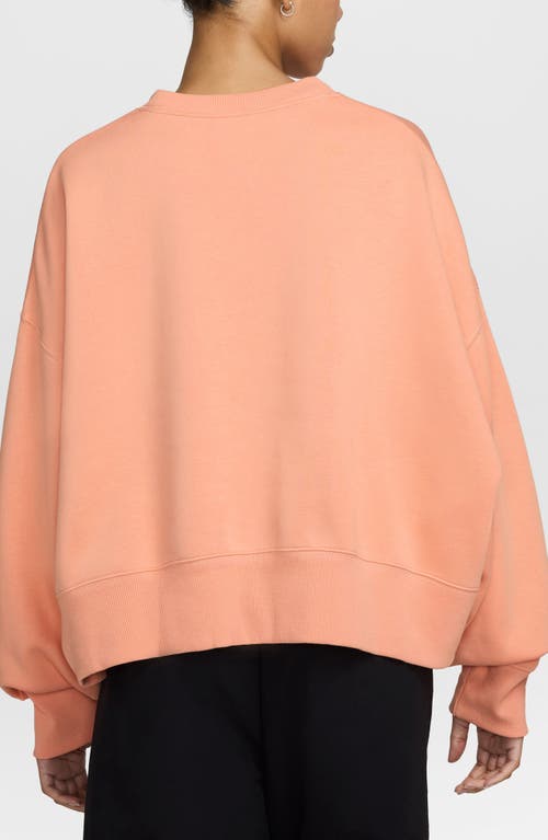 Nike Phoenix Fleece Crewneck Sweatshirt In Orange