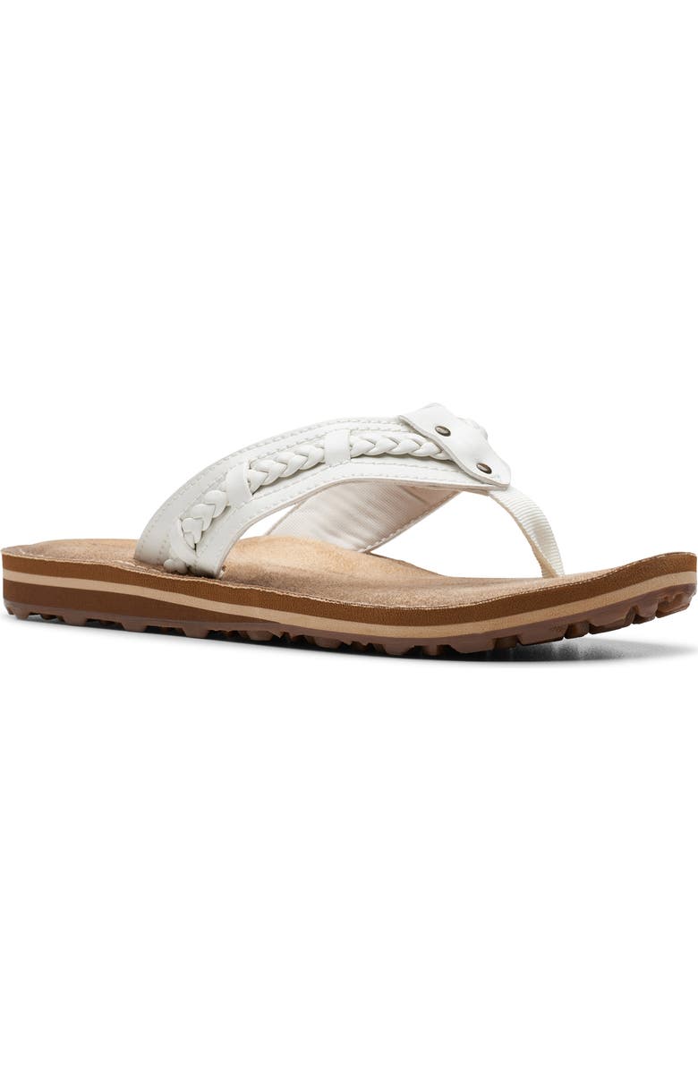 Clarks<sup>®</sup> Fenner Nerica Flip Flop, Main, color, Off White