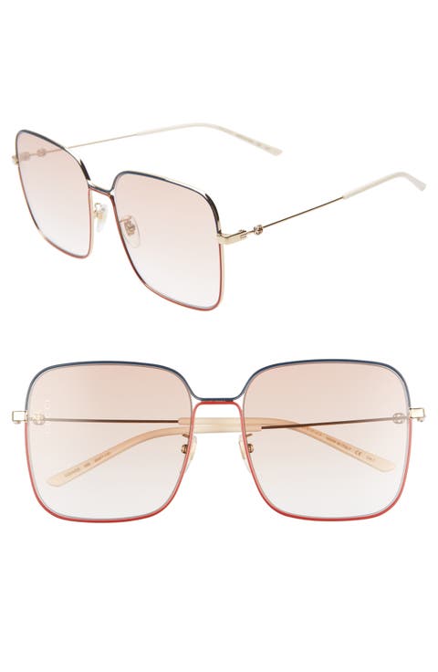 60mm Gradient Square Sunglasses